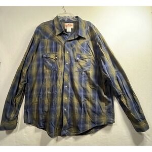 American Cowboys Choose Wrangler Western Shirt Mens 2XL Pearl Snap Long Sleeve